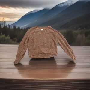 A New Day XL Woman’s Rust Color Heavy Knit V Neck Long Sleeve Ladies Sweater